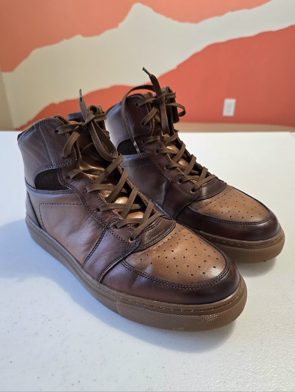 Thursday Boot Co Showtime High Top Sneakers In Brandy Brown Men's 9.5 Leather